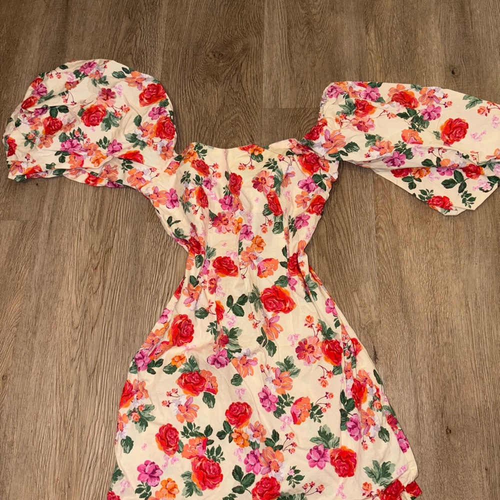 Zara Floral Mini Dress - Red and Pink